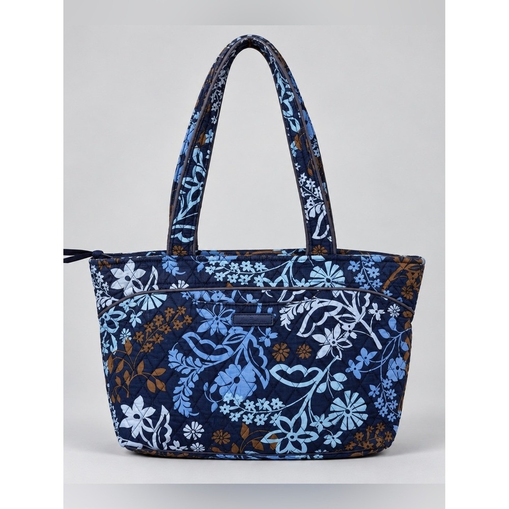 Vintage Y2K Vera Bradley Java Blue Floral Tote Shoulder Bag Purse Retired Rare